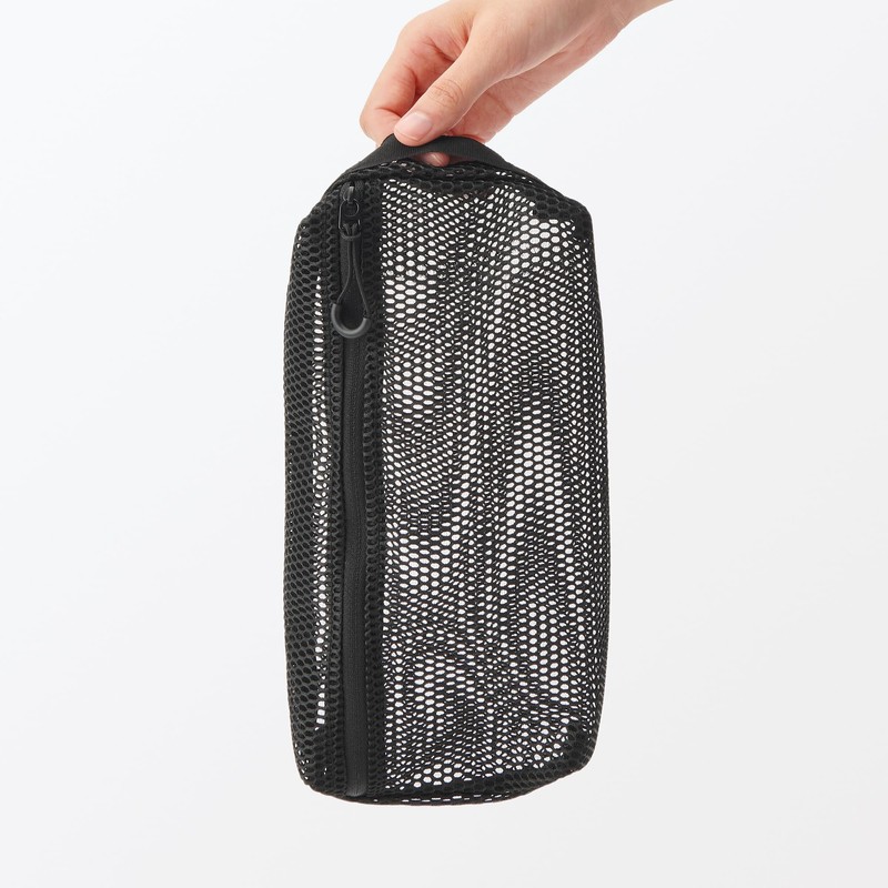 MUJI 84730306 3D Mesh Case, Black, L, Approx. 8.3 x