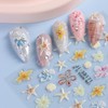 5D Embossed Nail Stickers Ocean Nail Decals Cute Starfish Shell