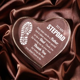 Milcier Step Dad Gifts, Step Dad Christmas Gifts from Daughter Son, 3.9x3.9 inch Acrylic Keepsake, Best Gifts for Stepfather, Father Day Gifts for Step Dad Bonus Dad