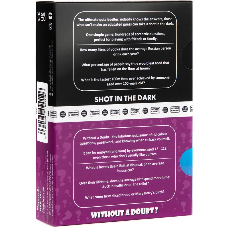 Shot in the Dark & Without a Doubt Quiz Game