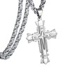 GOVENUS Stainless Steel Large Jesus Christ Cross Pendant Necklace Religious