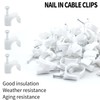 Bonsicoky Half Clamp J-Hook with Nail Cable Tacks, 8mm, White