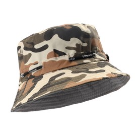 MILAKOO Camo Fishing Hat Men's Outdoor Bucket Hat Adjustable Drawstring Fit Summer Hat Lightweight Breathable Bucket Hat for Unisex, khaki, Unit size