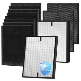 Lwehgl 12 Pack 3000 Replacement Filter Compatible with 3000, 3000M, 3000 Pro, 2 Pack Post Filter, 2 Pack Activated Carbon Filters & 8 Pack Carbon Pre-Filters