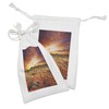 Ambesonne Desert Fabric Pouch Set of 2, Sunset over Central