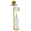 Kalitro Toilet Paper Holder Freestanding with Big Shelf, 4 Rolls