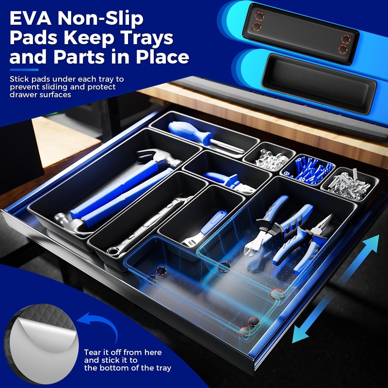 ALIKZO 70 PCS Tool Box Organizer Tray & Desk Drawer