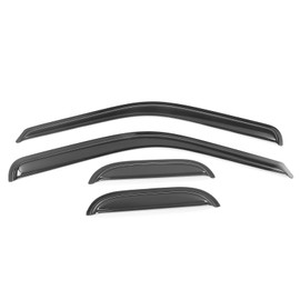 IKON MOTORSPORTS Tape On External Window Visors, Compatible with 1999-2016 Ford F-250 F350 F450 Super Duty Extended Cab, Smoke Tint