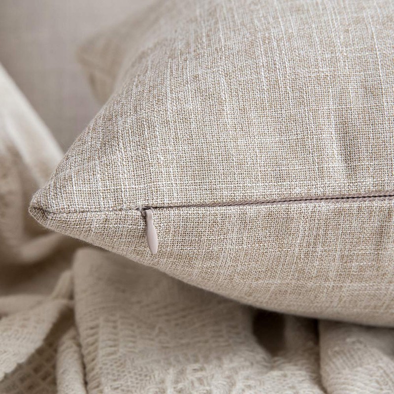 MIULEE Pack of 2 Decorative Throw Pillow Covers Farmhouse Linen