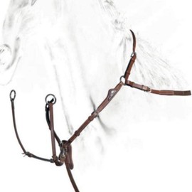Equiline Breastplate Breastplate with Double Regulation Leather Black, Horse Size: Full