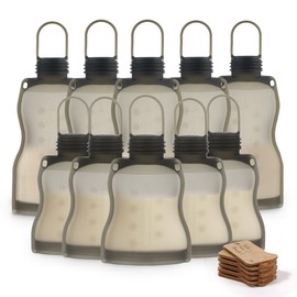 Haakaa Bolsas de almacenamiento de leche materna de silicona combo de 9 onzas (5 unidades) + 4.4 onzas (5 unidades), reutilizables, a prueba de fugas, para almacenamiento de leche materna, bolsas congeladoras para lactancia materna, sin BPA, silicona de 