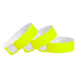 500 WristCo Neon Yellow Vinyl Wristbands for Events – Extended Wear, Triple-Layer PVC Construction, Tamper-Proof – Premium Bracelets for Hospital ID, Concert Entry, Party, VIP Identification