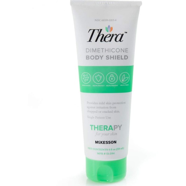 Thera Dimethicone Body Shield, Moisturizes, Nourishes, and Protects against Irritatation from Dry, Chapped, or Cracked Skin, 4 oz