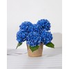 DuHouse 3Pcs Hydrangea Artificial Flowers,Latex Real Touch Hydrangeas with Long