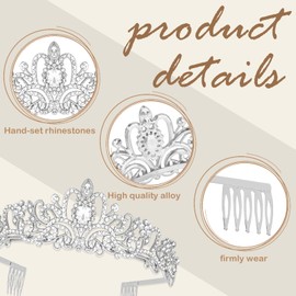 Semato Princess Costume Accessories for Women Princess Bachelorette Party Crown With White Long Satin Gloves and Sunglasses Set