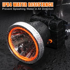 Kitness High Lumen Coon Hunting Light, Hands-Free Superbright LED Headlamp, Waterproof & Rechargeable Spotlight, 2 Light Modes Headlight for Hunting, Hiking and Fishing (Silver-White Light)