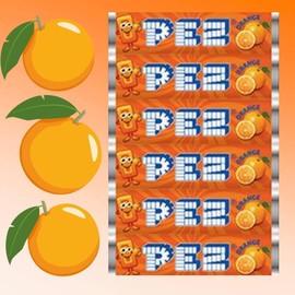 Pez Candy Dispenser Refill Rolls, (25 Count) Choose Your Favorite Flavor! (Orange)