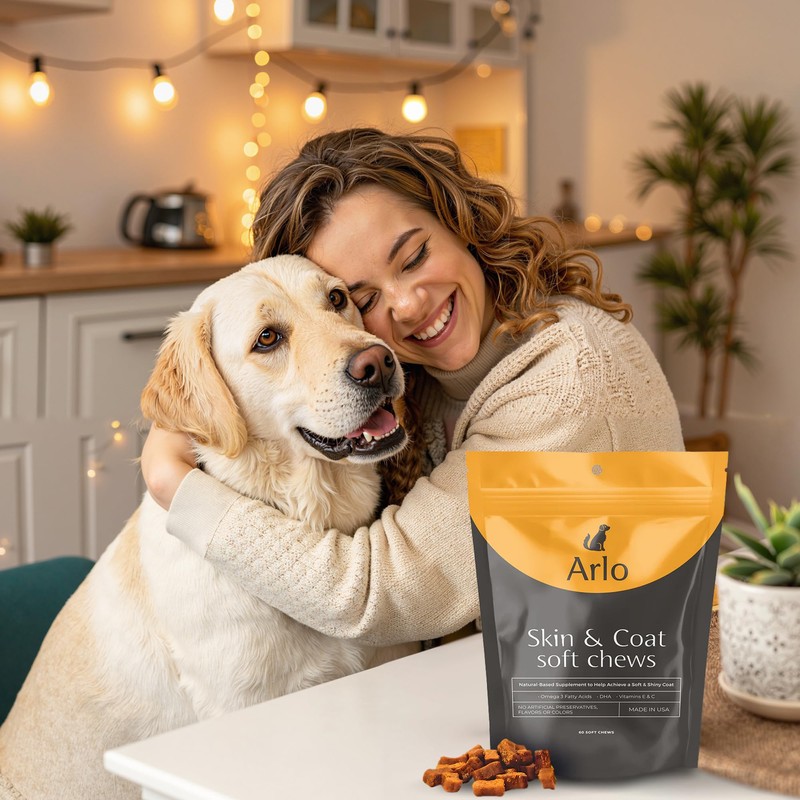 Arlo Pet Supplies Skin and Coat Supplement for Dogs, 60