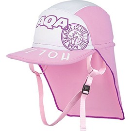 AQA KW-4468A Swim Cap Children's UV Protection Hat UV Dry Flap Cap Kids Pink x White (56) S