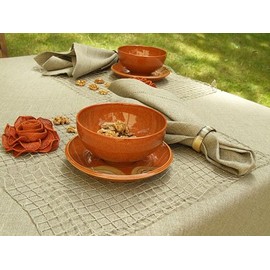 Set of 4 Napkins Natural Linen Hemstitch