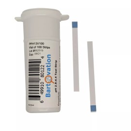 Bartovation pH Test Strips for Wine 2.8 to 4.4 pH [Vial of 100 Plastic Strips]