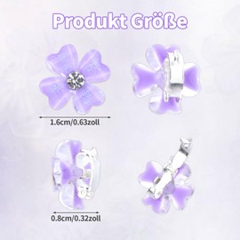 Pack of 10 Small Flower Hair Clips White Flowers Hair Accessories Wedding Small Hair Clips Bridal Hair Accessories Girls (Purple)