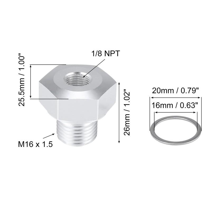 X AUTOHAUX Car Oil Pressure Sensor Adapter Replacement M16 x
