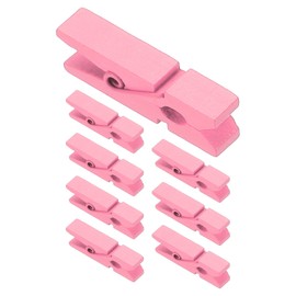 PATIKIL 1.4" Wooden Colored Clothes Pins, 100Pcs Mini Colorful Wooden Clothes Clips Strong Grip Photo Clips for Pictures Hanging Clothes Decorative Crafts, Pink