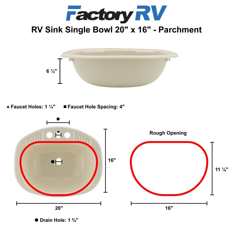 Tough Grade Single Bowl Sink | Bathroom Sink | White