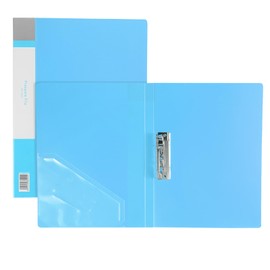 PATIKIL 9.3x12.2" Punchless Binder Clamp, 2 Pcs Plastic Single Strong Clip Clamp Binder Without Rings Sheet File Folder Protector for A4 Size Paper Office, Blue