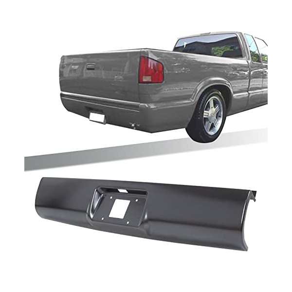 Rear Roll Pan Bumper with License Plate Hole Compatible With