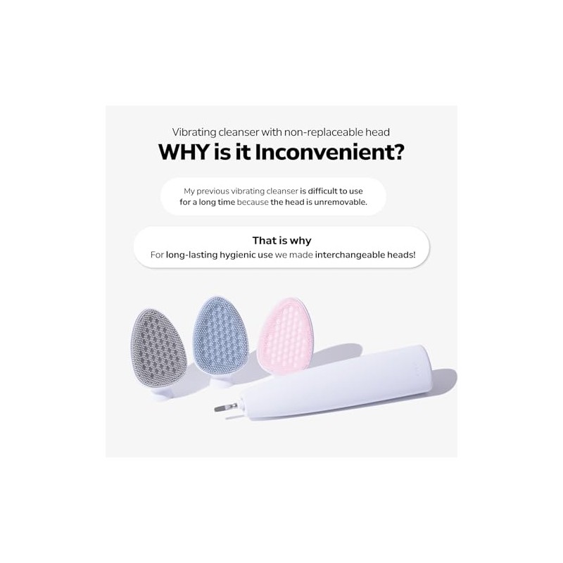 LYLYL - Limpiador facial sónico Wave con cabezal de silicona