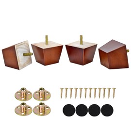 Michanco 2 inch Sofa Legs Square Furniture Feet Screw in Wood Replacement Leg Set of 4 for Ottoman Couch Armchair Recliner