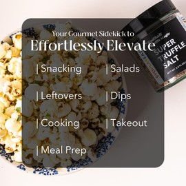 Truffle Salt Blend with Extra Truffle, Chives, Red Pepper Flakes, Aleppo Pepper, Sea Salt- SydSalt Super Truffle Salt - Elevate Popcorn, Eggs, Pasta, Pizza, Salads, Vegetables - Unique Gift - SydPlayEat - 2.2 Oz