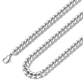 Cuban Link Chain for Men 9mm 20 Inches Stainless Steel Mens Chain Necklaces Mens Jewelry