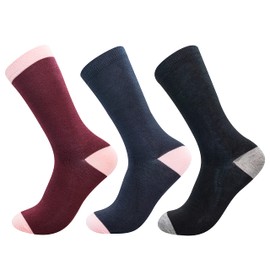 Jasmine Silk 3 Pairs Womens Supersoft Women 100% Bamboo Socks Thermal Sock 3-7 (Black Navy Burgundy)
