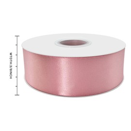 Simplegoal Double Face Dusty Pink Satin Ribbon 1-1/2 Inch X 50 Yards Polyester Ribbons for Gift Wrapping Fabric Ribbon for Crafts Flower Bouquet Hair Arts Wedding Party Decoration