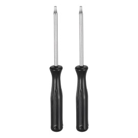 sourcing map 2pcs Torx Screwdriver T8H 4" Length Carbon Steel Non-Magnetic Security Star 6 Point Head Precision Screw Driver with Non-Slip Handle for Appliances Repair Improvement, Black