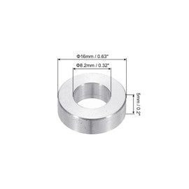 PATIKIL M8 Aluminum Spacers, 12pcs 5/16" x 5/8" Round Metal Spacers for 5/16 or M8 Screw Bolts, Unthreaded Standoff Bushing 3/16"L, 8.2x16x5mm