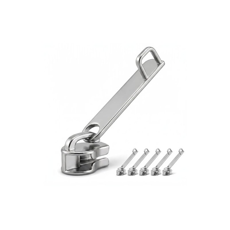 6PCS Replacement Zipper Pulls, Silver No.8 Luggage Zipper Pull Replacement