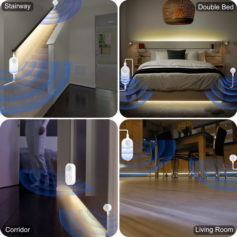 Dual Sensor Stair Lights Indoor, Double Motion Sensor Step Light