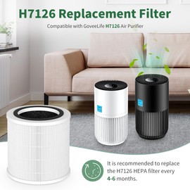 H7126 Replacement Filter For GoveeLife H7126 Mini Air Purifier,3-in-1 H7126-RF High-efficiency Filter For H7126 Air Purifier Filter,Replace Part #H7126-RF