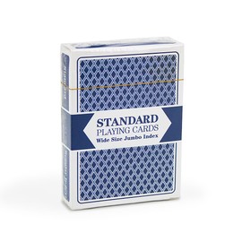 Single Blue Deck, Wide Size, Jumbo-Index, Plastic-Coated Playing Cards by Brybelly