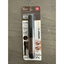 Revlon ColorStay Fiber Filler Brow Gel, Medium Brown 303, 0.23 fl oz