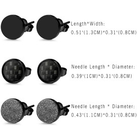 OIDEA Unisex Hoop Earrings Set, Men's Women's Stud Earrings Clip On Stainless Steel Earrings in Black Gold Silver Blue Hoop Huggie Foldable Earrings Hoop Huggie with Rhinestones Gift, Stainless Steel,