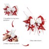 GORGECRAFT 2Pcs Wreath Bow Polyester Red White Love Heart Pattern
