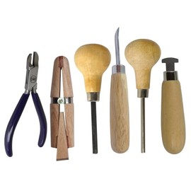 PMC Supplies LLC Professional Jewelry Setting Kit: Square Prong & Bezel Pusher, Grooved Prong Pusher, Roller Stone Setting Tool, Ring Clamp, Burnisher, and Pliers