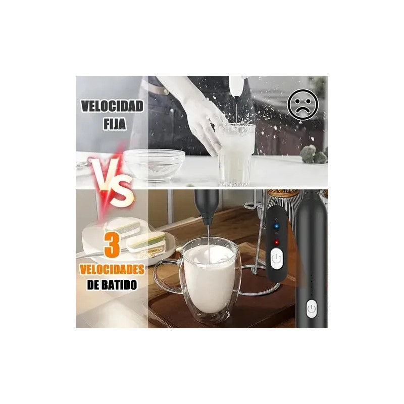 Espumador De Leche Y Café Batidores Electrico 3 Velocidades