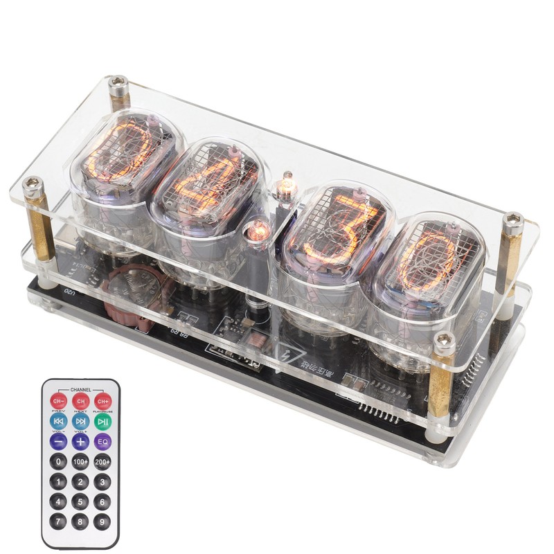 IN12 Glow Tube Clock with Remote Controller Electronic Digital Tube