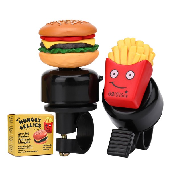 Hungry Bellies - Set of 2 Kids Bicycle Bells Burger